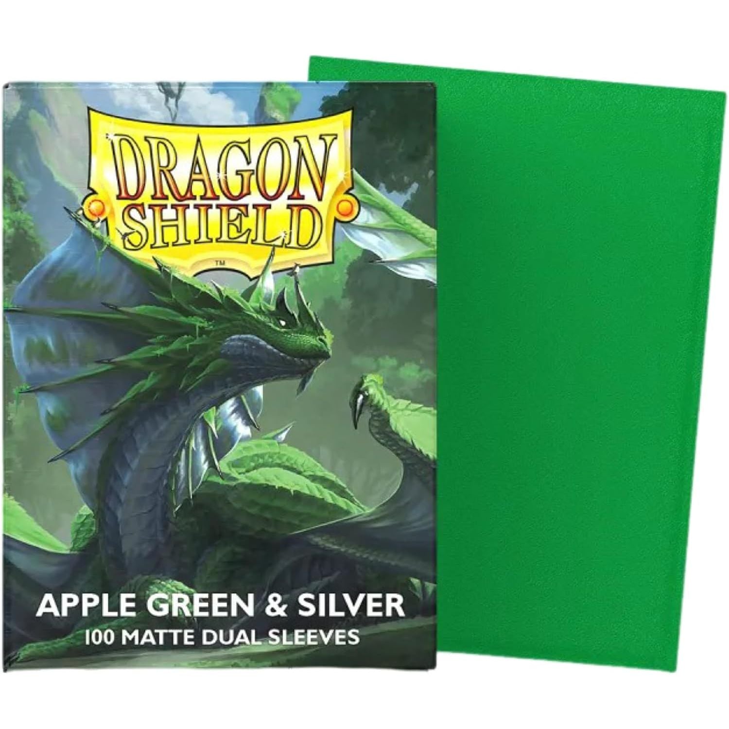Dragon Shield - Green Apple & Silver - Matte Dual Sleeves (100 Count)
