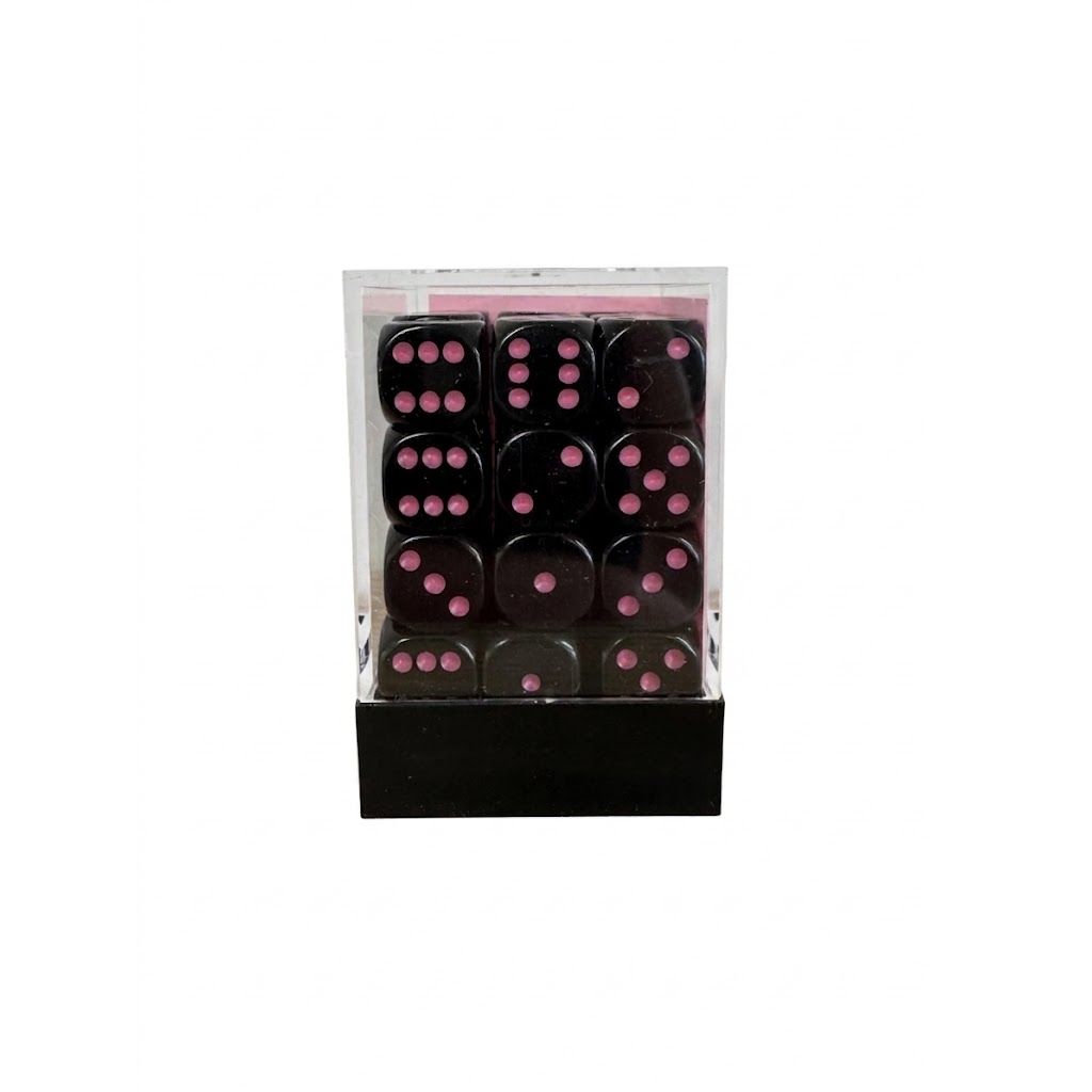 Black & Pink Dice - 12mm D6 - 36 Dice Block - Chessex