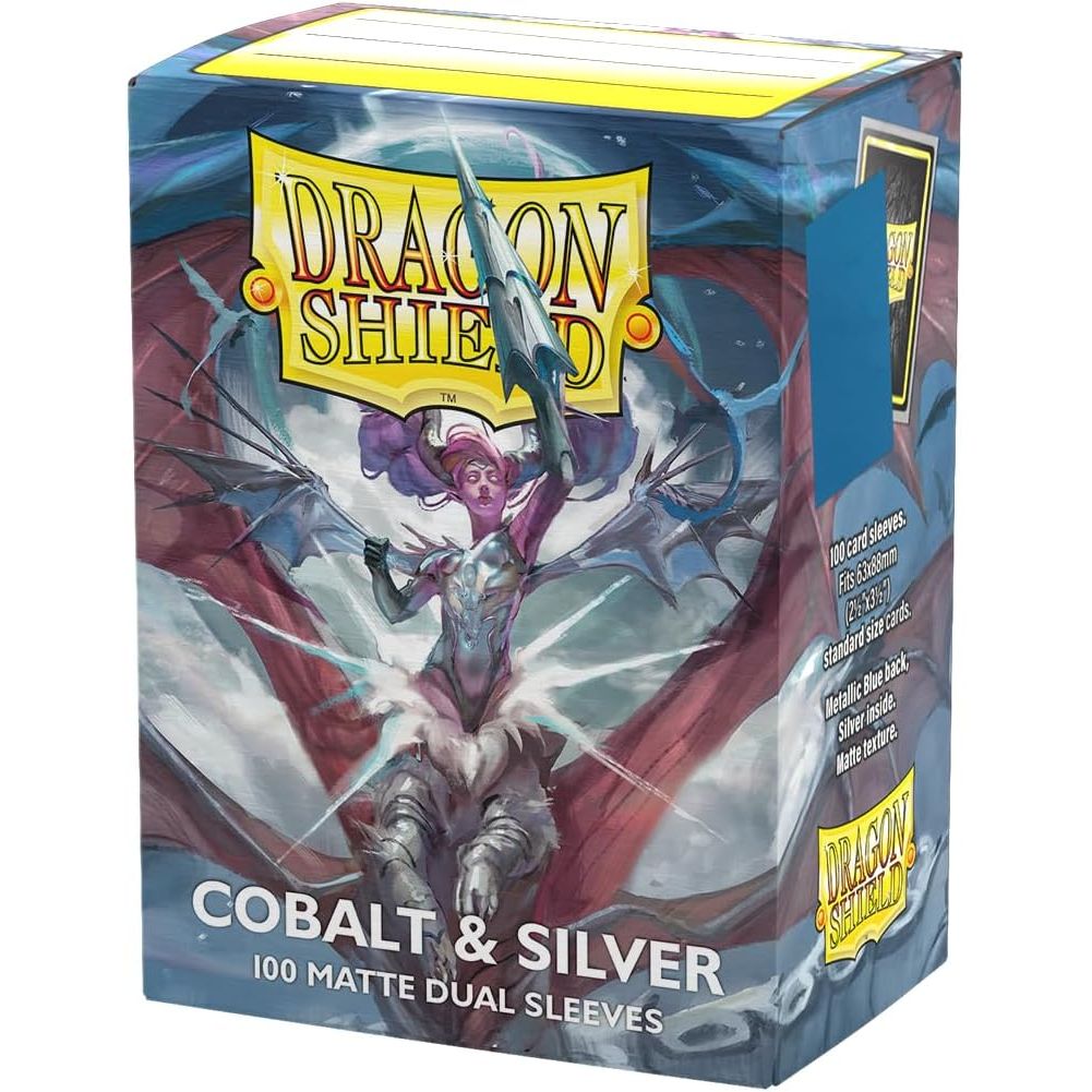 Dragon Shield - Cobalt & Silver - Matte Dual Sleeves (100 Count)