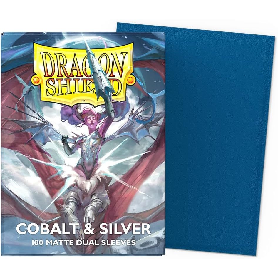 Dragon Shield - Cobalt & Silver - Matte Dual Sleeves (100 Count)