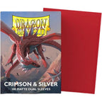 Dragon Shield - Crimson & Silver - Matte Dual Sleeves (100 Count)