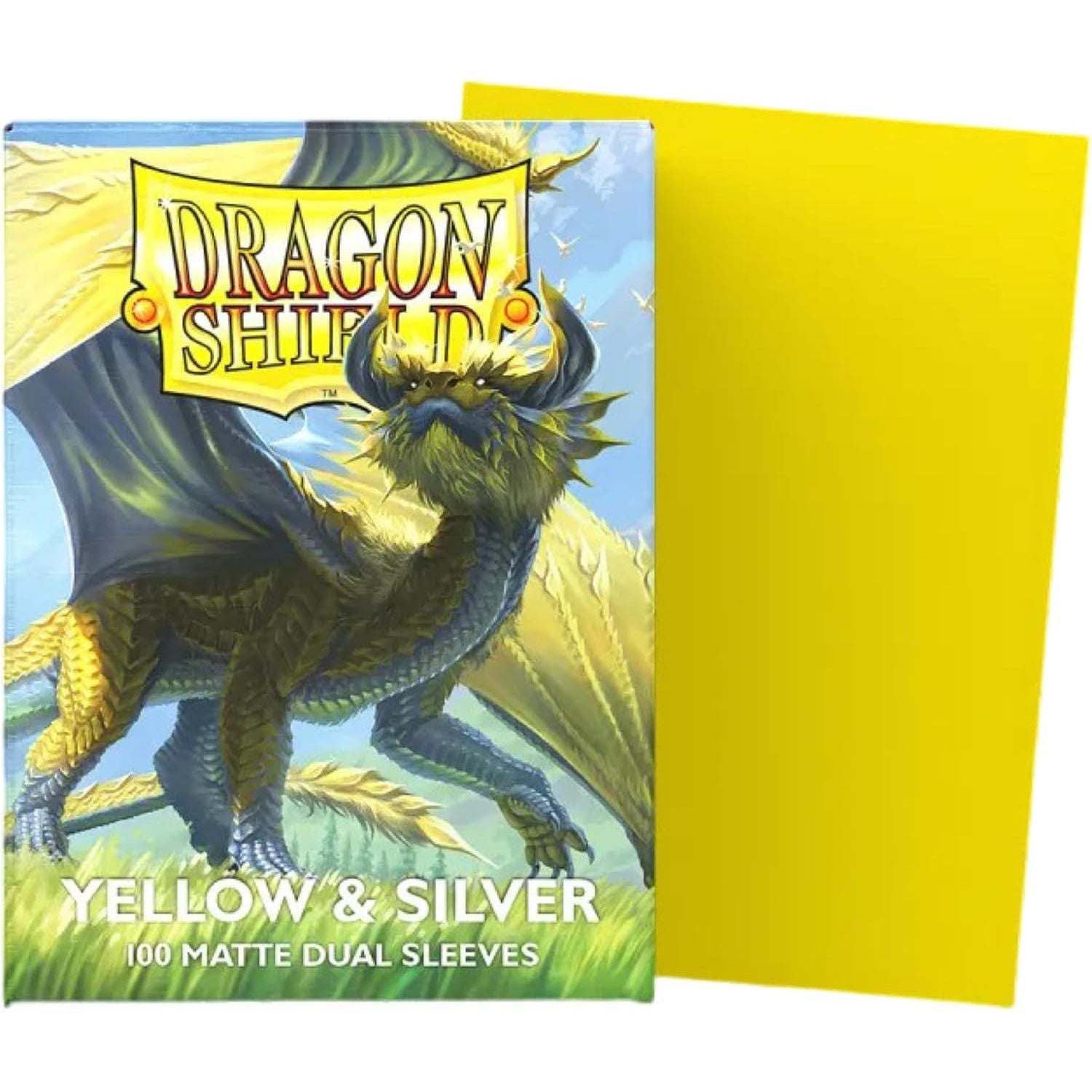 Dragon Shield - Yellow & Silver - Matte Dual Sleeves (100 Count)