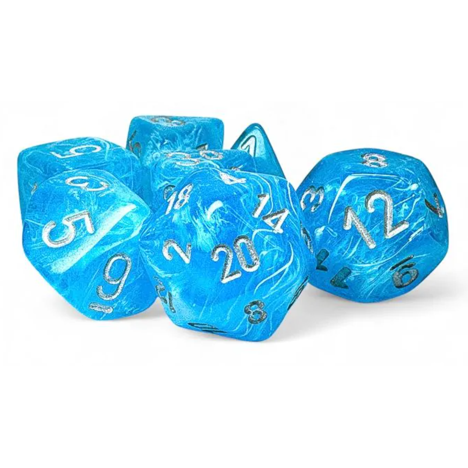 Luminary Sky & Silver - 7 Piece MegaHedral Dice Set - Chessex