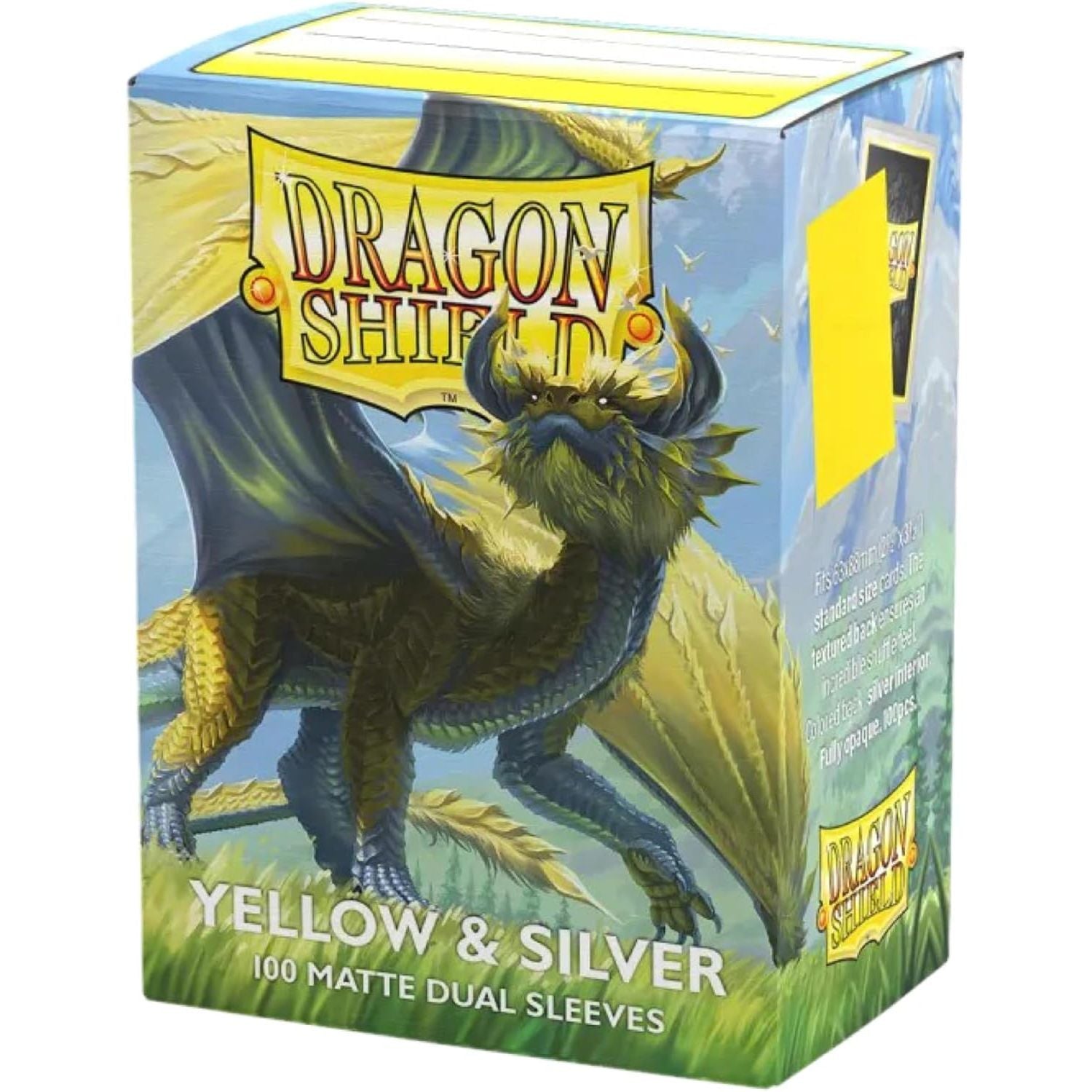 Dragon Shield - Yellow & Silver - Matte Dual Sleeves (100 Count)